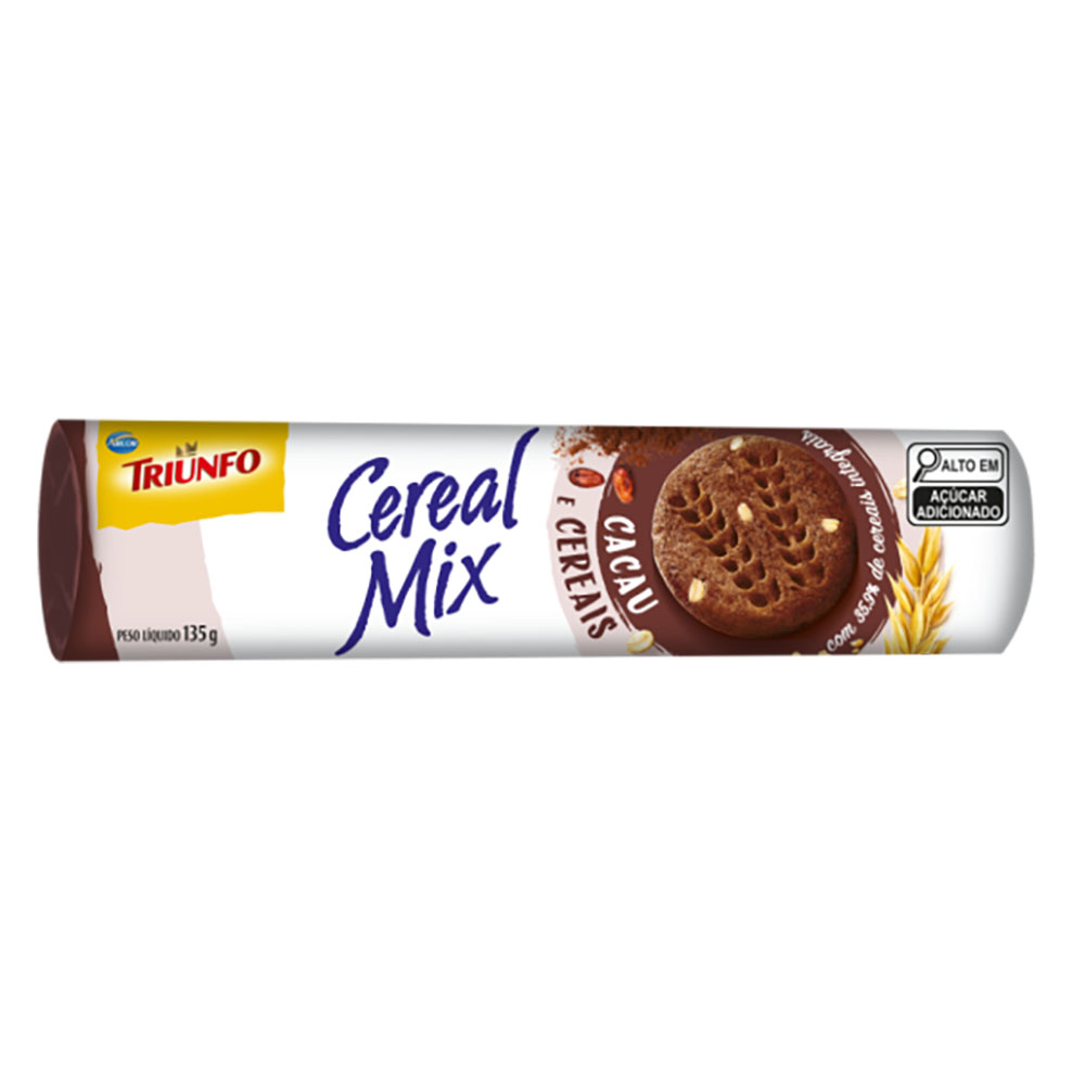 BISCOITO BAGLEY TRIUNFO CEREAL MIX CACAU/CEREAL 135G