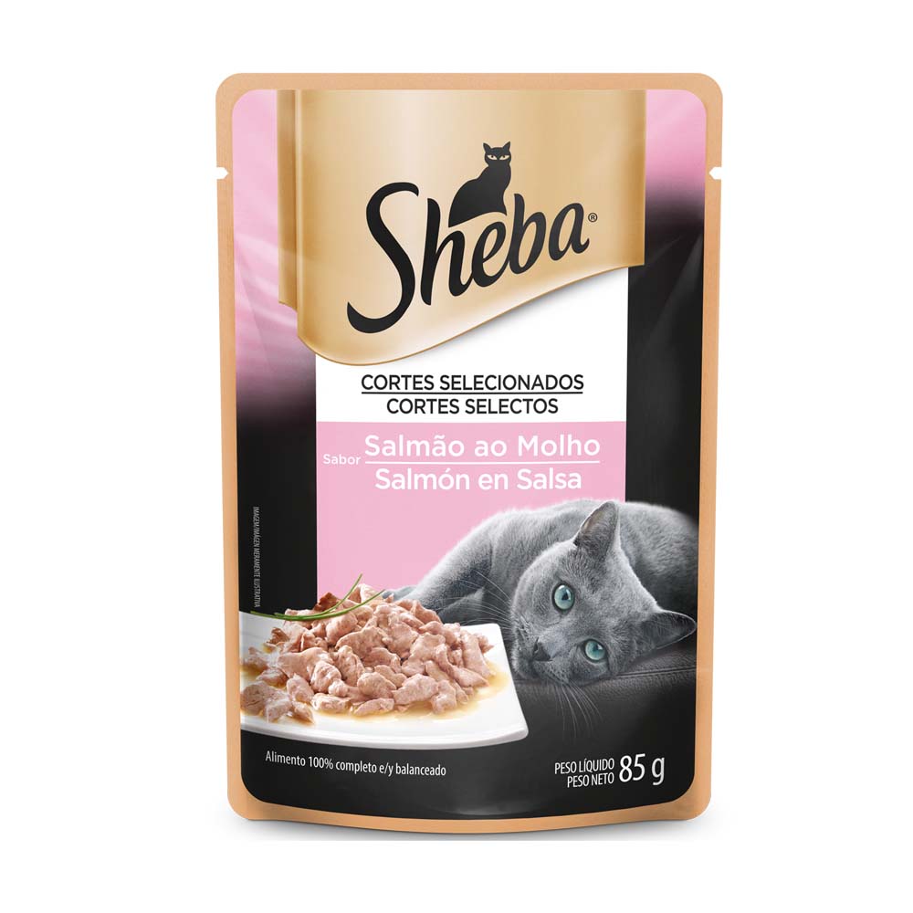SHEBA SACHE ADULTO SALMAO AO MOLHO 85G