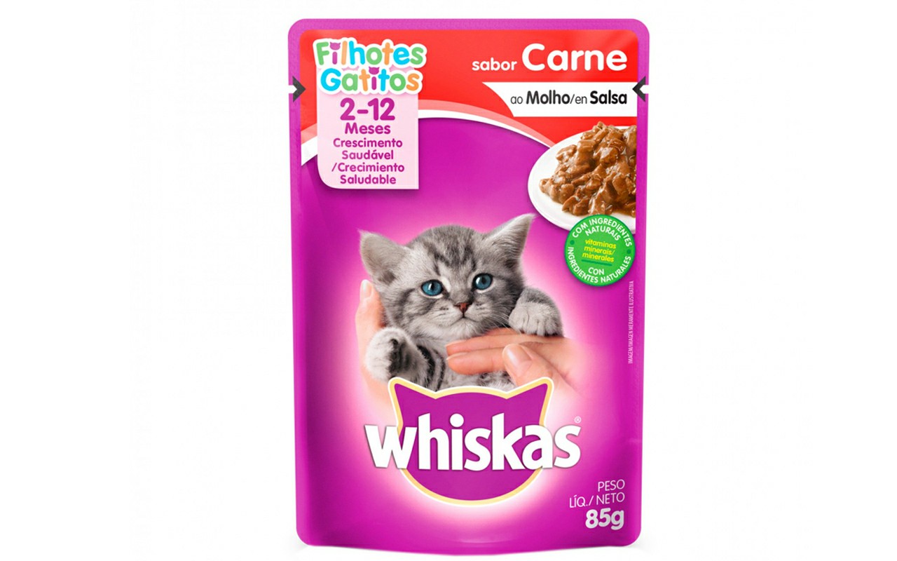 WHISKAS SACHE FILHOTE CARNE 85G
