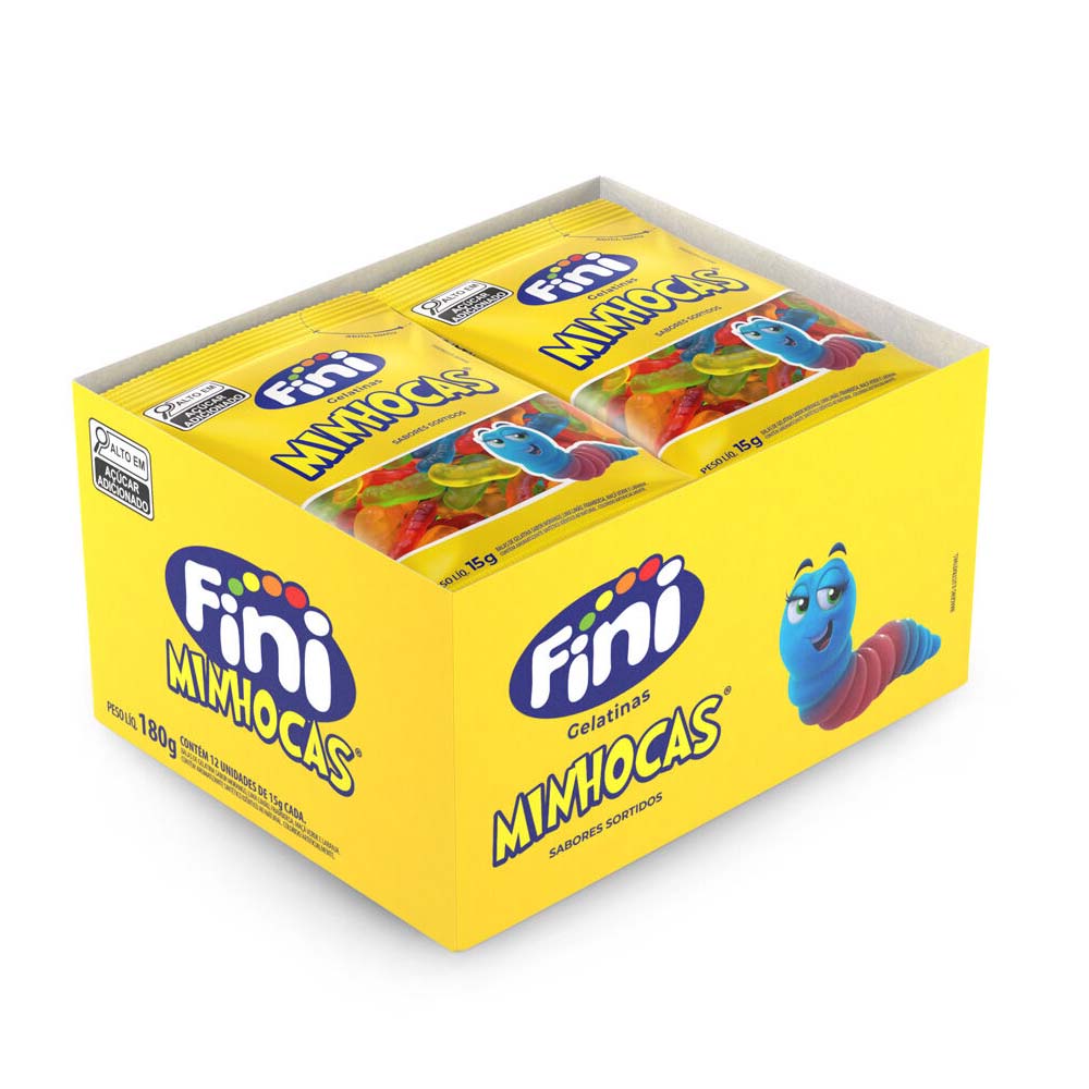 BALA GELATINA FINI MINHOCAS 15G