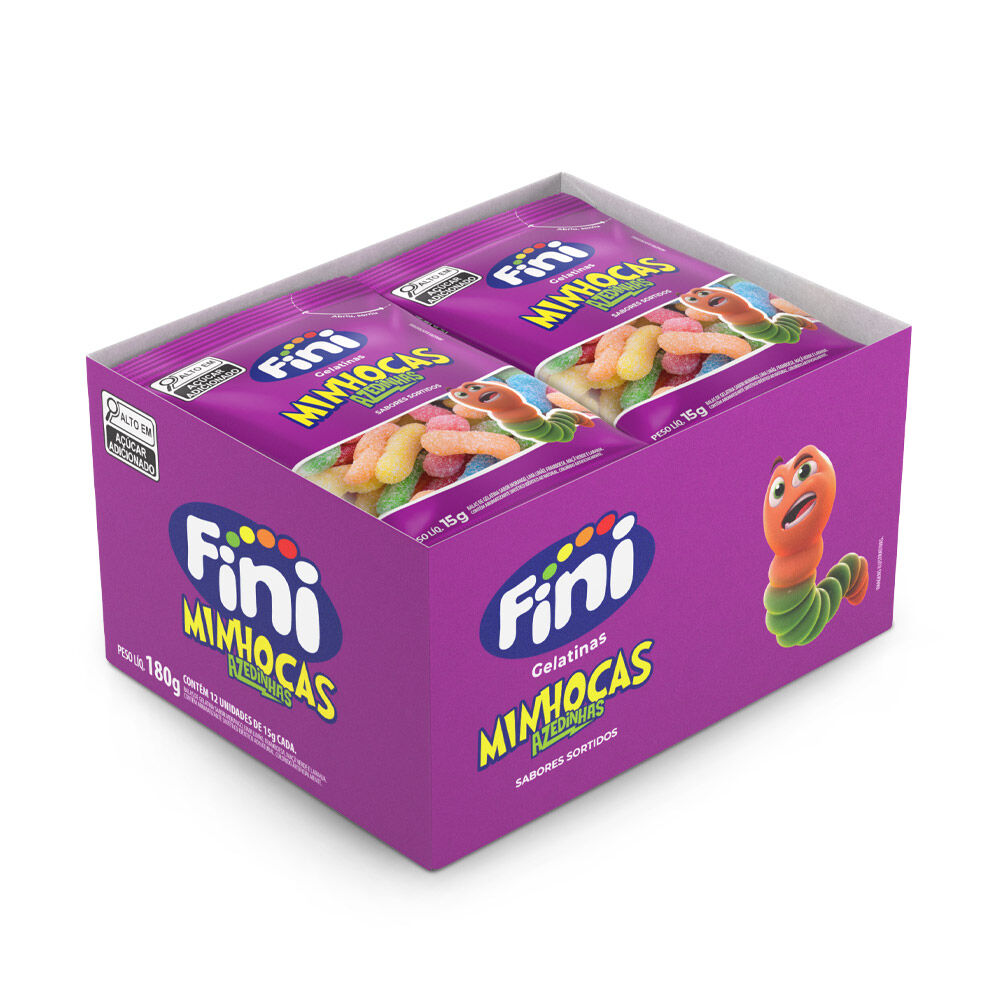BALA GELATINA FINI MINHOCAS CITRICA 15G