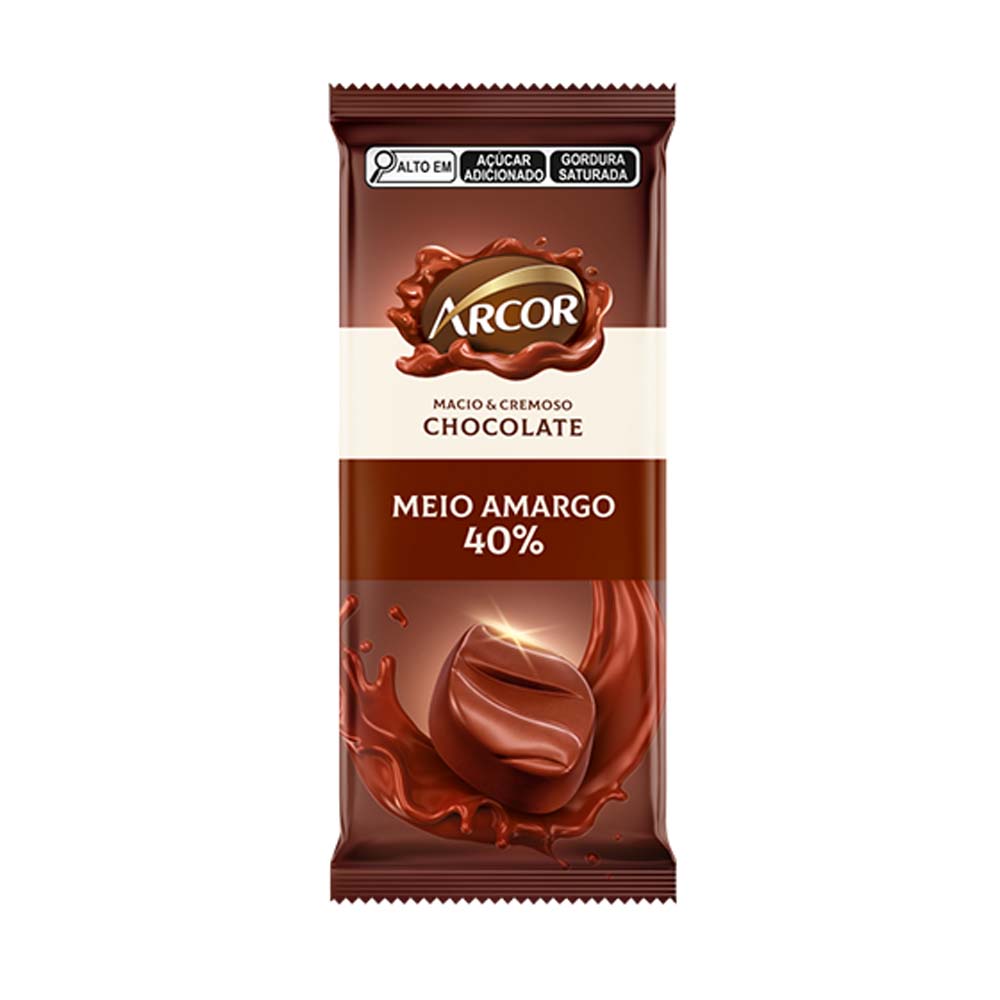 CHOCOLATE TABLETE MEIO AMARGO 40% 80G