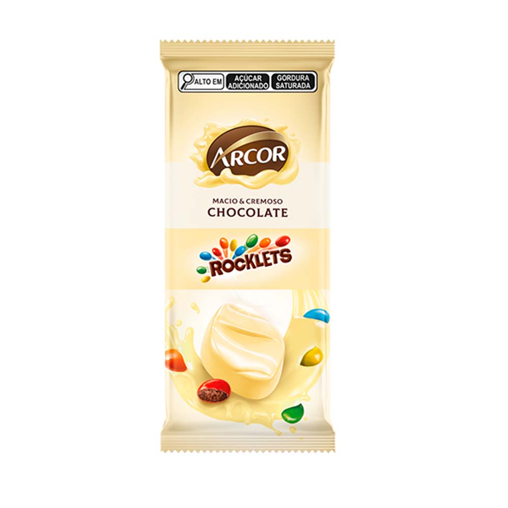 CHOCOLATE TABLETE ROCKLETS BRANCO 80G