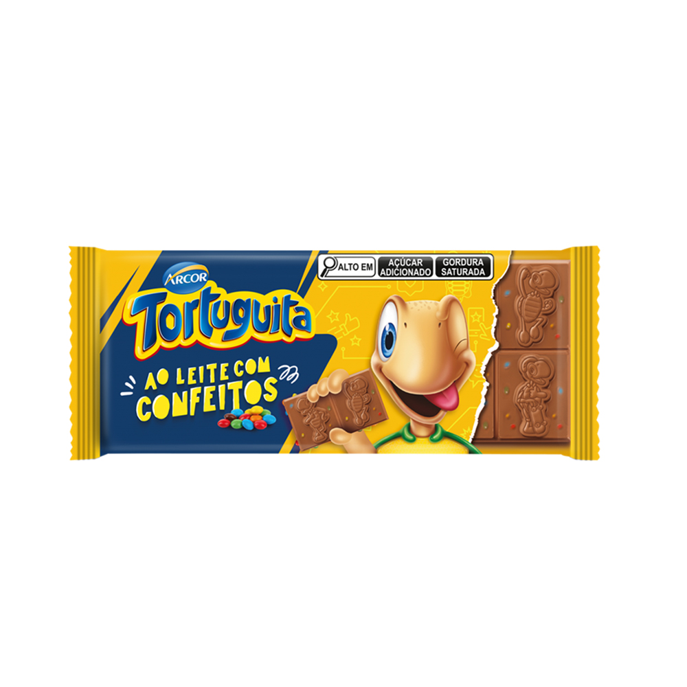 CHOCOLATE TABLETE TORTUGUITA CONFEITOS ARCOR 80G