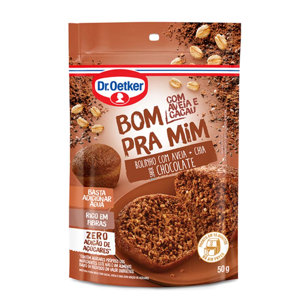BOLO ZERO CHOCOLATE AVEIA/CHIA OETKER 50G