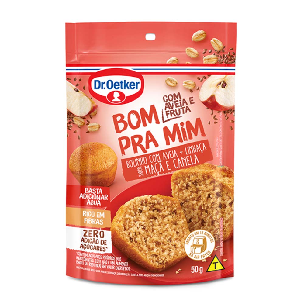 BOLO ZERO MAÇÃ AVEIA/LINHAÇA OETKER 50G