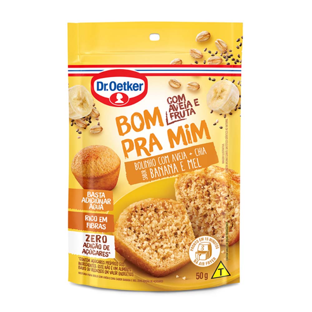 BOLO ZERO BANANA AVEIA/CHIA OETKER 50G