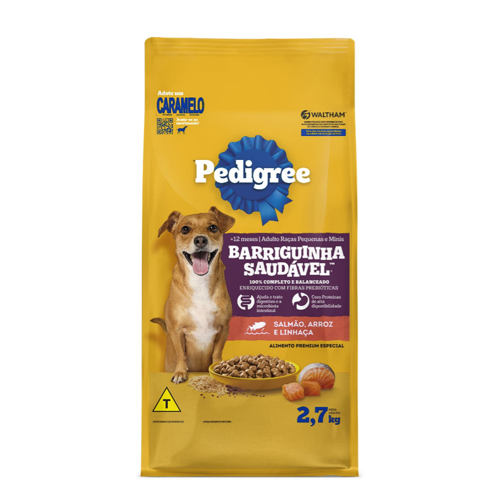 PEDIGREE DRY ADULTO BARRIGA SAUDAVEL RAÇAS PEQUENAS SALMÃO 2,7KG