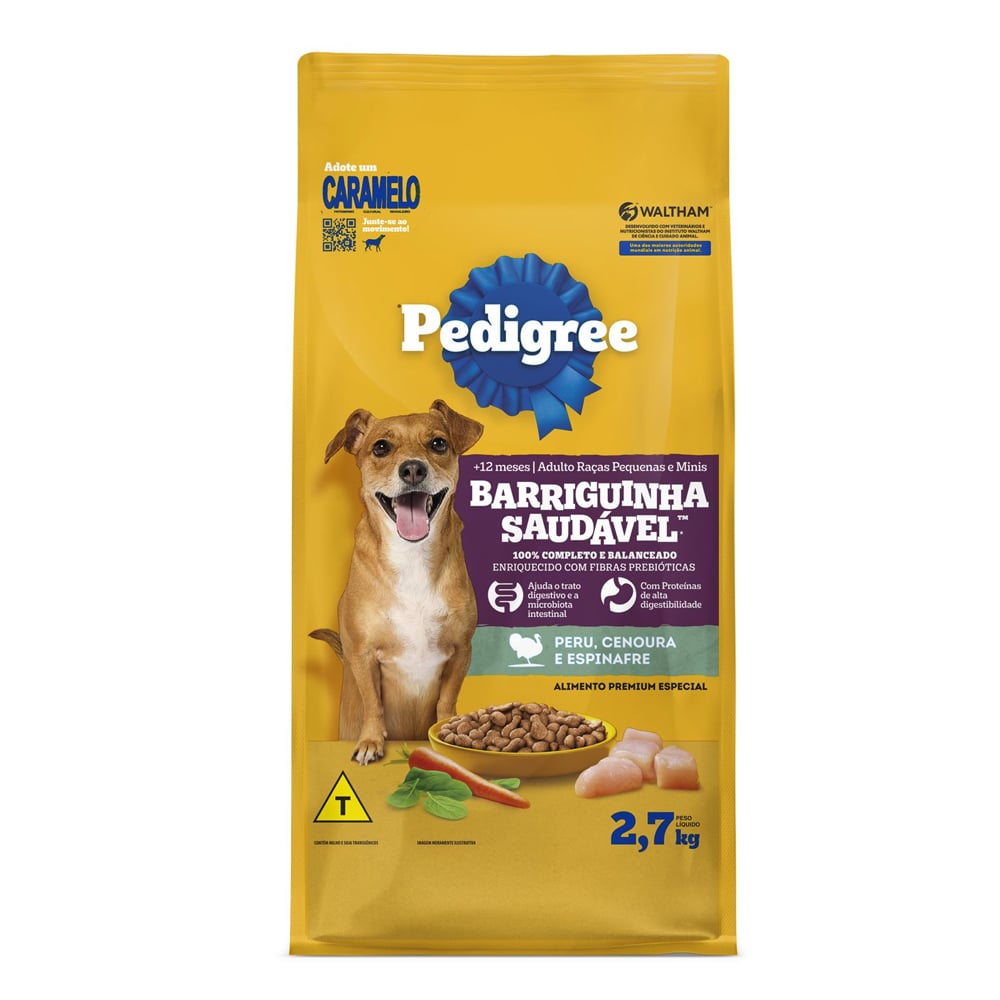 PEDIGREE DRY ADULTO BARRIGA SAUDAVEL RAÇAS PEQUENAS PERU 2,7KG