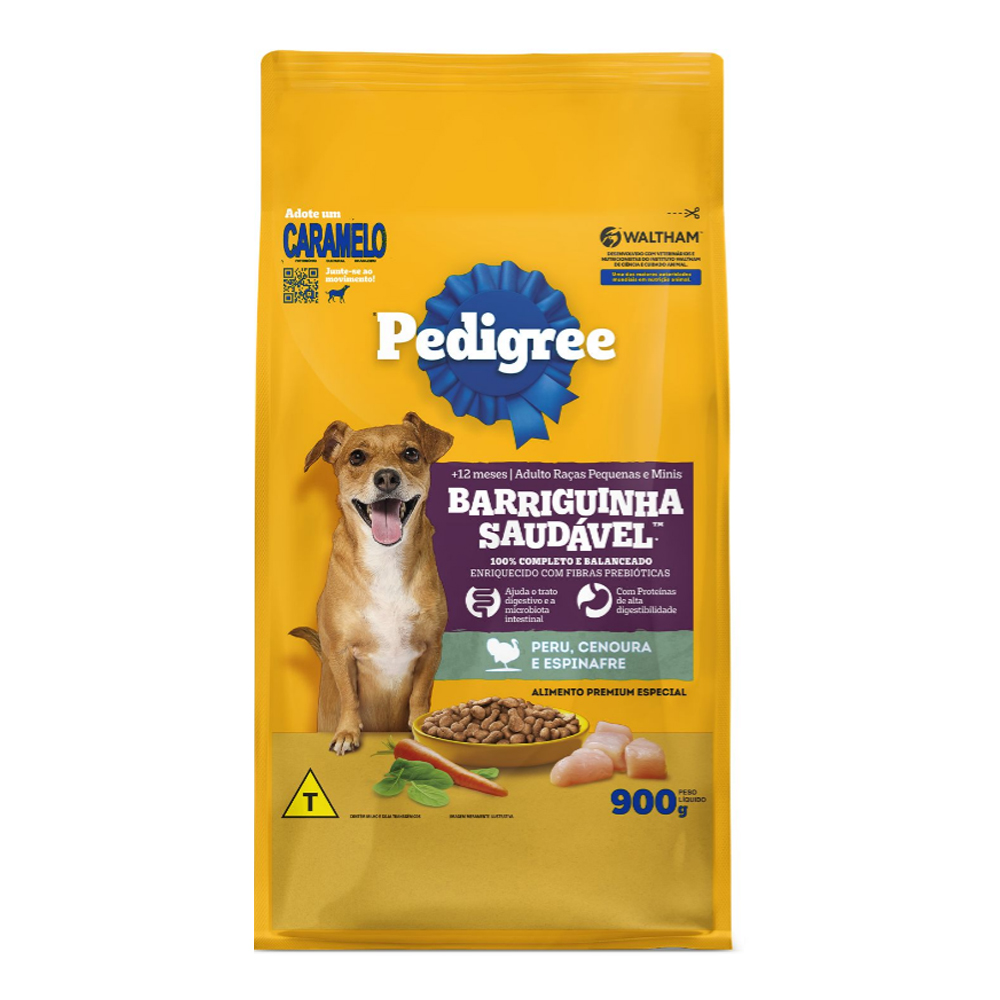 PEDIGREE DRY BARRIGA SAUDAVEL RAÇAS PEQUENAS PERU 900G
