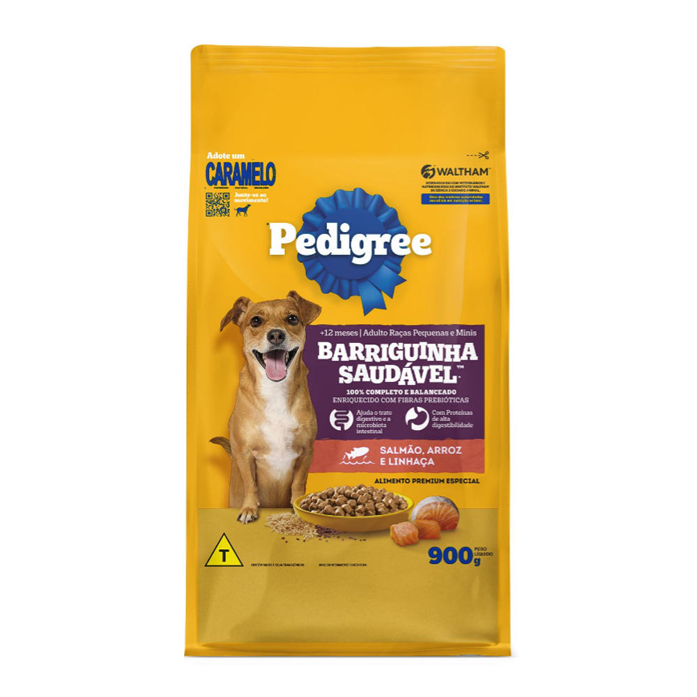 PEDIGREE DRY BARRIGA SAUDAVEL RAÇAS PEQUENAS SALMÃO 900G