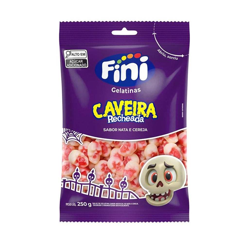 BALA GEL FINI CAVEIRA RECHEADA 250G
