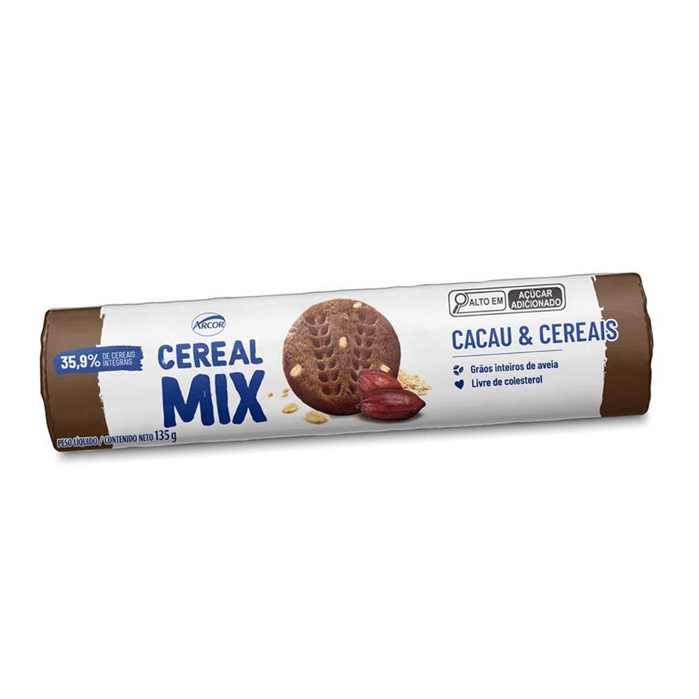 BISCOITO CEREAL MIX CACAU E CEREAIS 135G