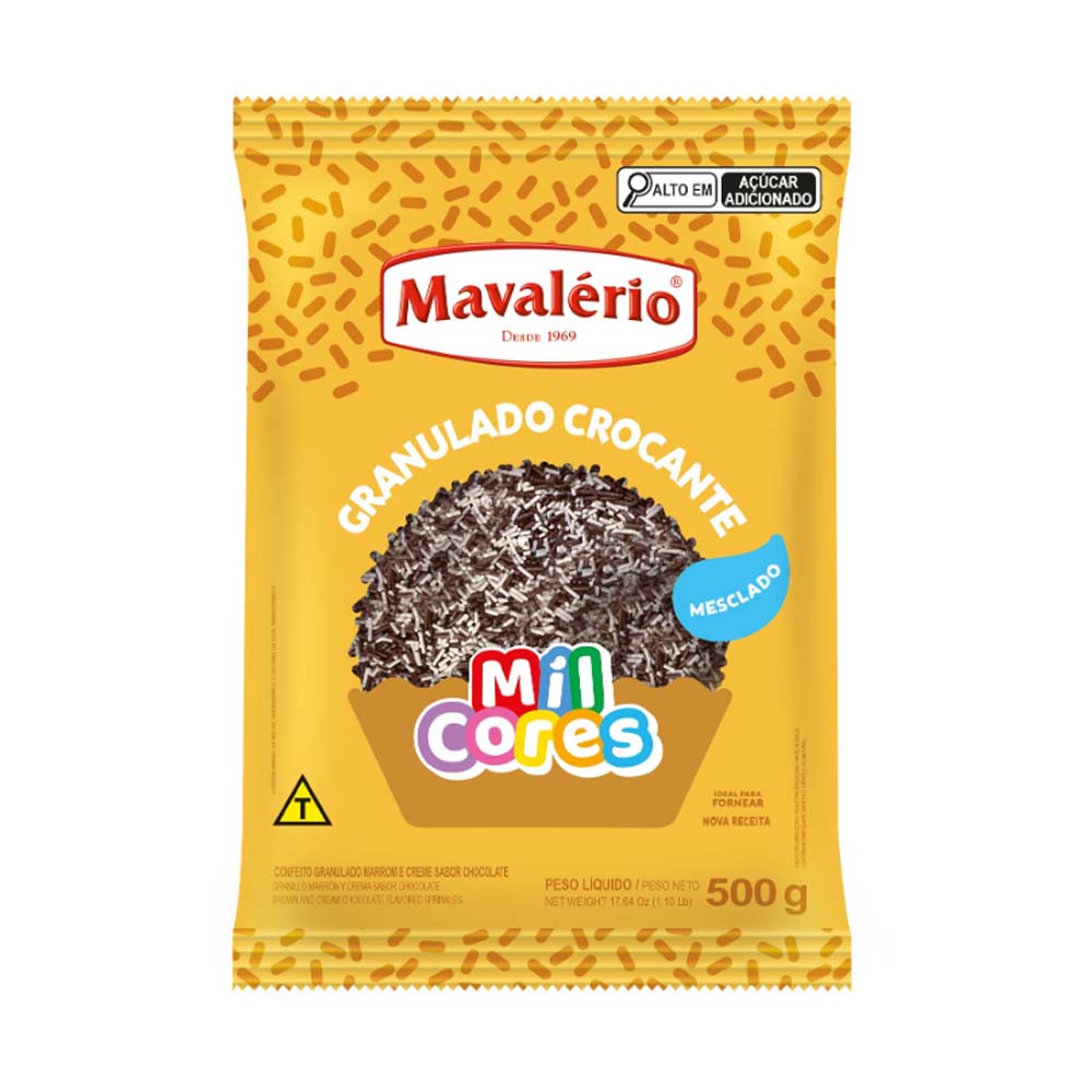 MAVALÉRIO GRANULADO CROCANTE CHOCOLATE MESCLADO 500G