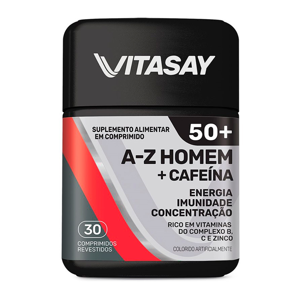 VITASAY 50+ A-Z HOMEM+CAFEINA FRASCO COM 30 COMPRIMIDOS REVESTIDOS