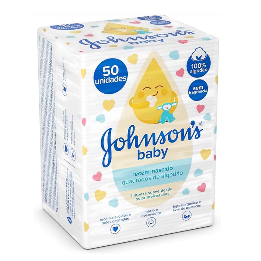JOHNSON BABY ALGODAO RECÉM NASCIDO 50UN