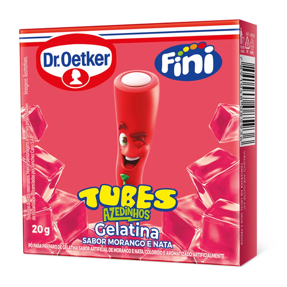 GELATINA TUBES MORANGO AZEDINHO OETKER 20G
