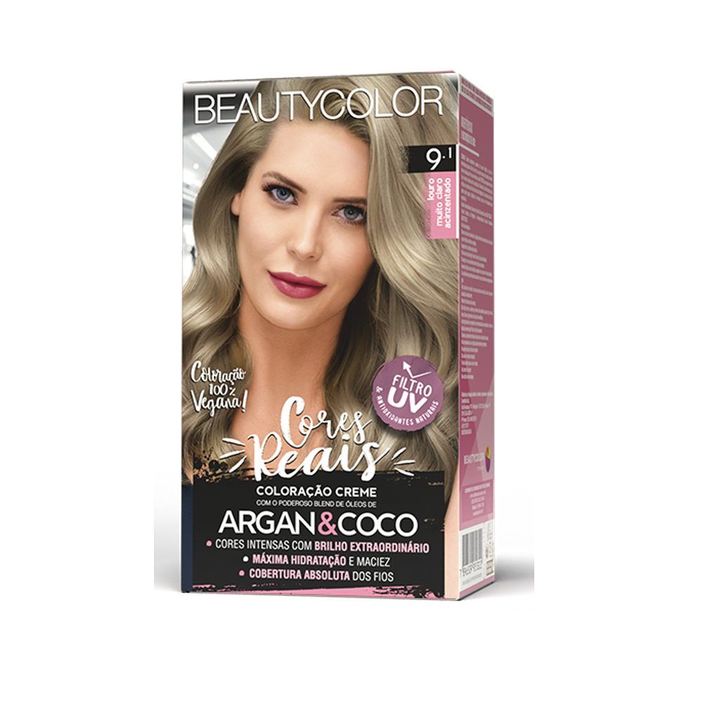 KIT 9.1 LOURO MUITO CLARO ACINZENTADO PERMANENTE 130G