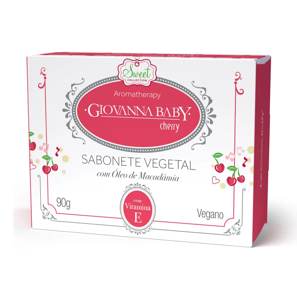 GIOVANA BABY SABONETE VEGETAL RETANGULAR CHERRY 90G