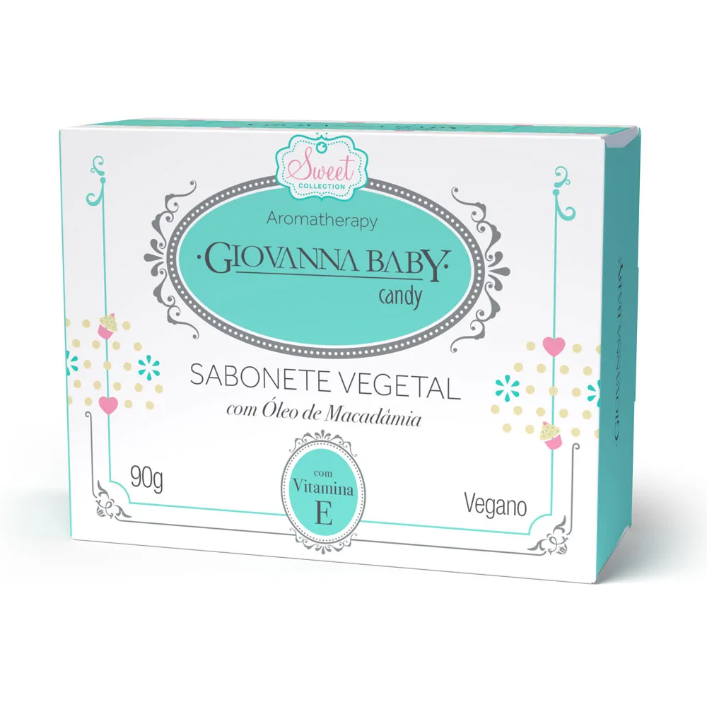 GIOVANA BABY SABONETE VEGETAL RETANGULAR CANDY 90G