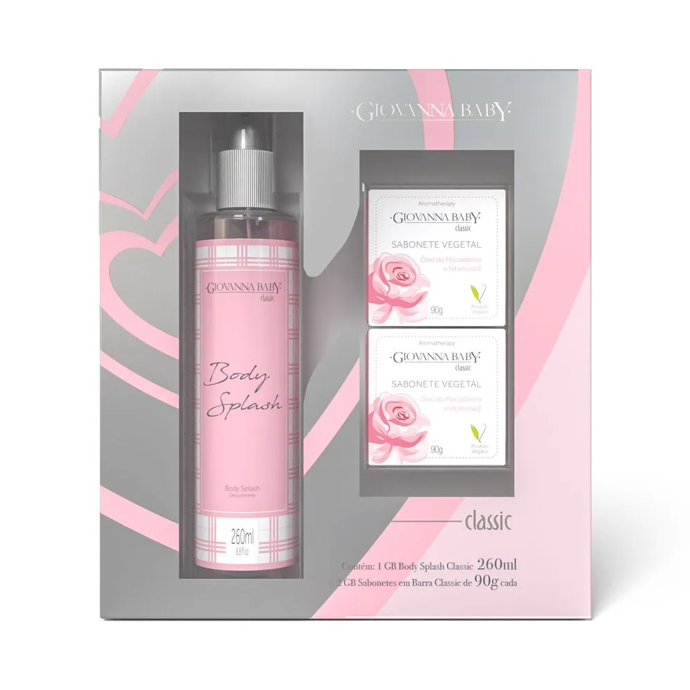 KIT GIOVANA BABY BODY SPLASH+2 SABONETE 90G CLASSIC