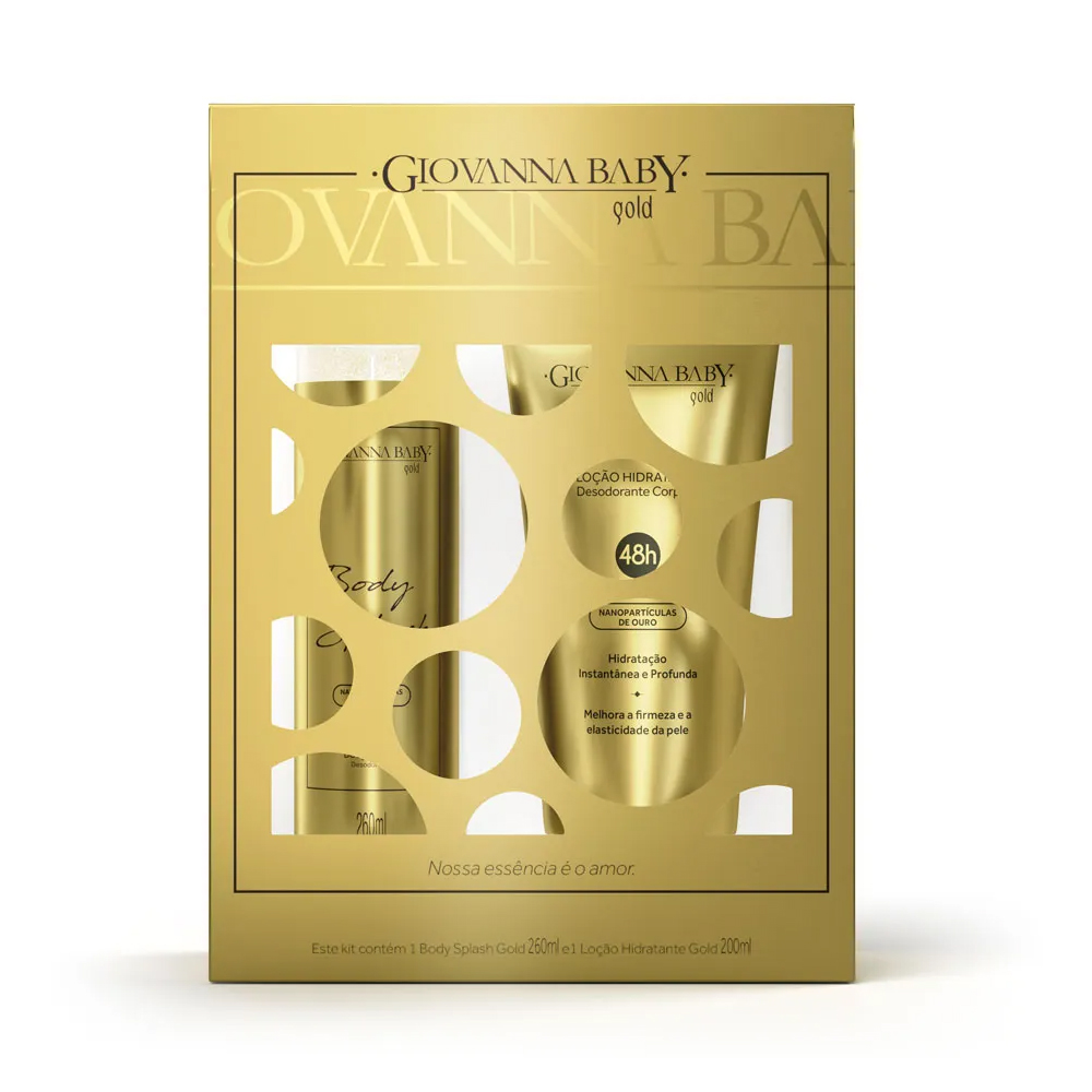 KIT GIOVANA BABY BODY SPLASH 260ML+ LOÇÃO GOLD 200ML