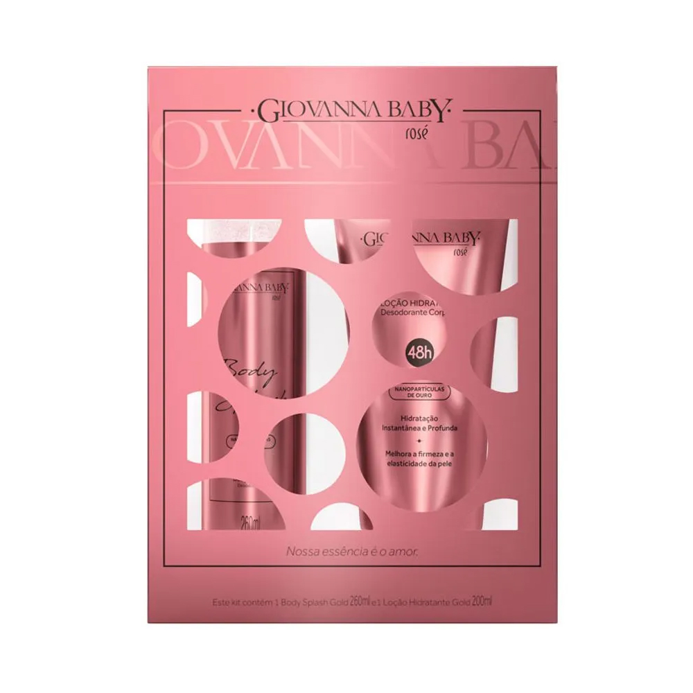 KIT GIOVANA BABY BODY SPLASH 260ML+ LOÇÃO ROSE 200ML