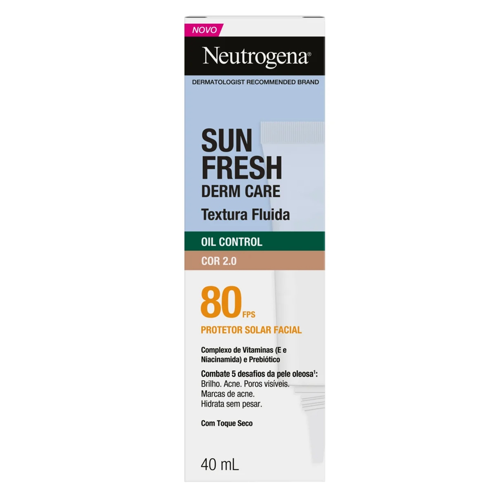NEUTROGENA SUN FRESH DERM CARE OIL CONTROL FLUIDO COR 2.0 FPS 80 40ML