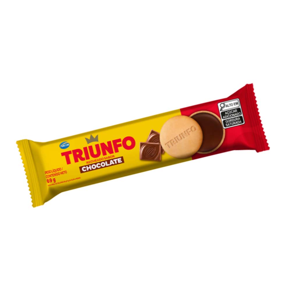 BISCOITO BAGLEY TRIUNFO RECHEADO CHOCOLATE 69G