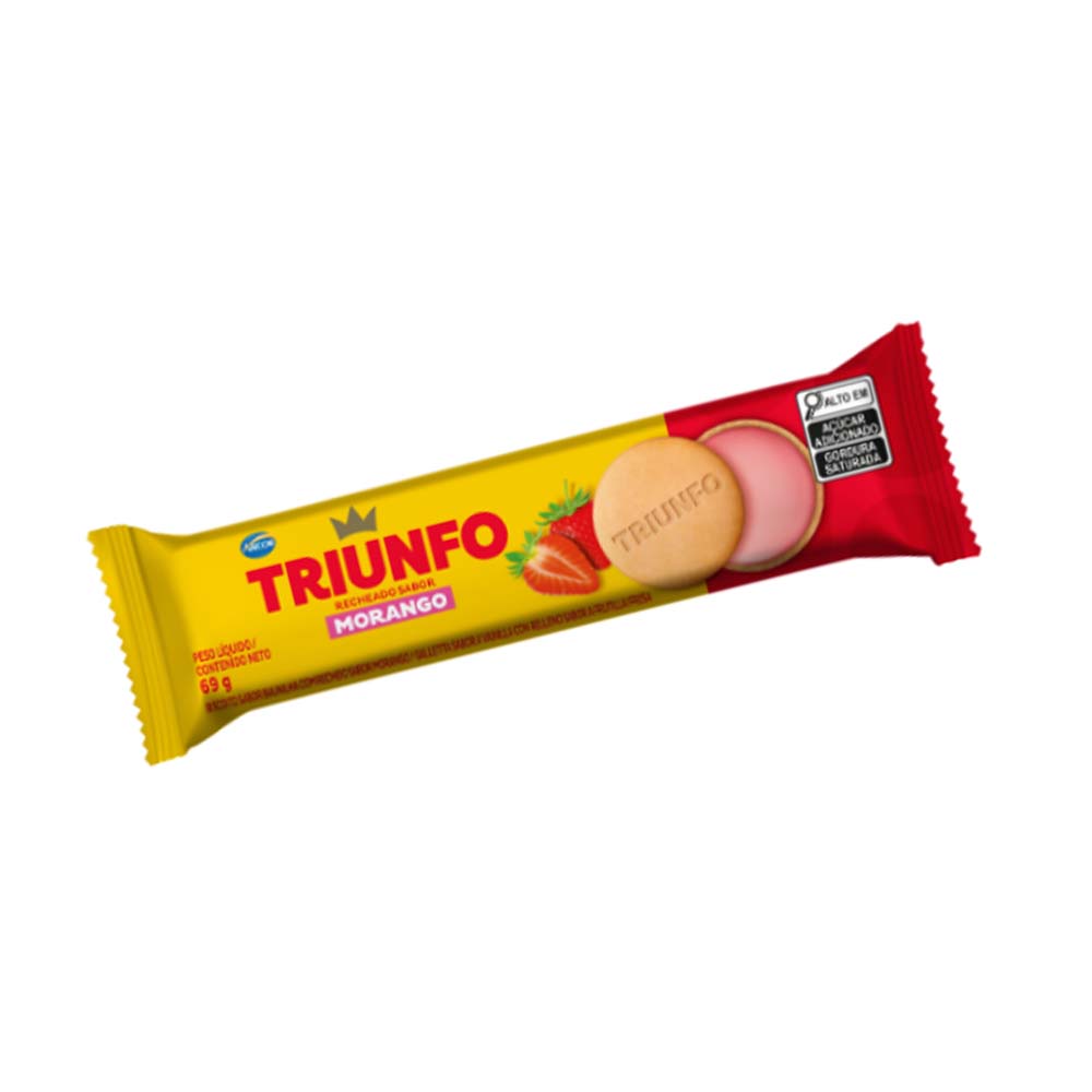 BISCOITO BAGLEY TRIUNFO RECHEADO MORANGO 69G