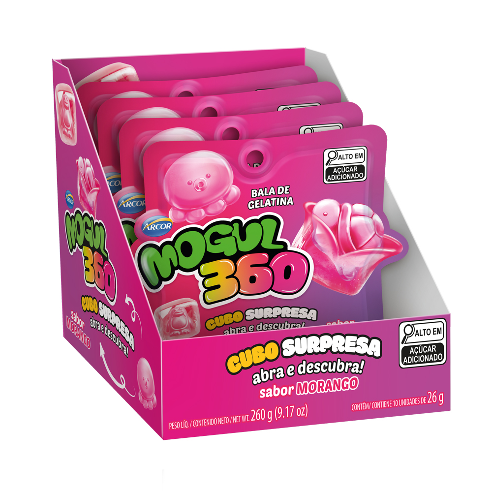 BALA ARCOR MOGUL 360 CUBO MORANGO 26G