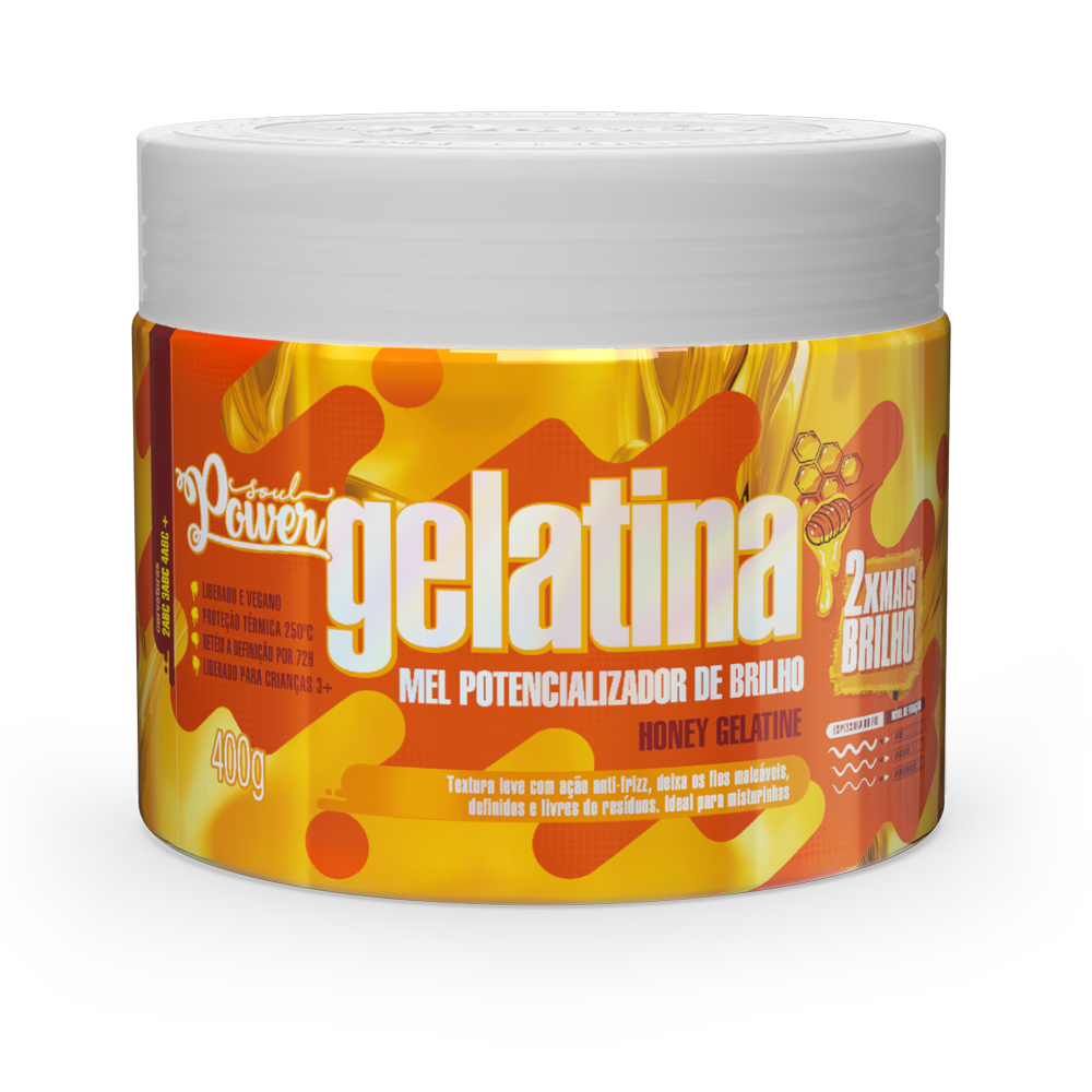 SOUL POWER GELATINA MEL DE BRILHO HONEY 400G