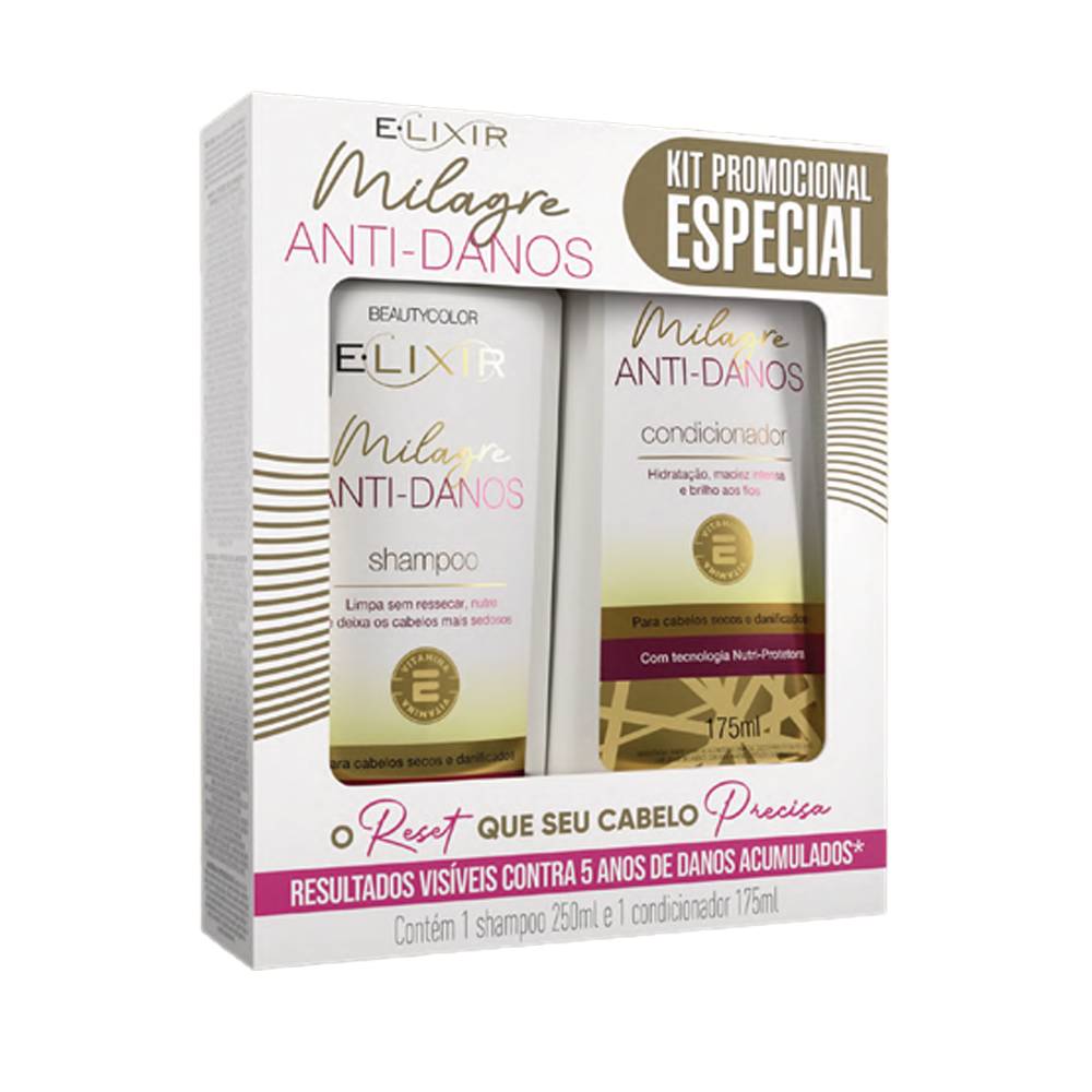 PACK SHAMPOO+CONDICIONADOR ELIXIR MILAGRE ANTI-DANOS 425ML