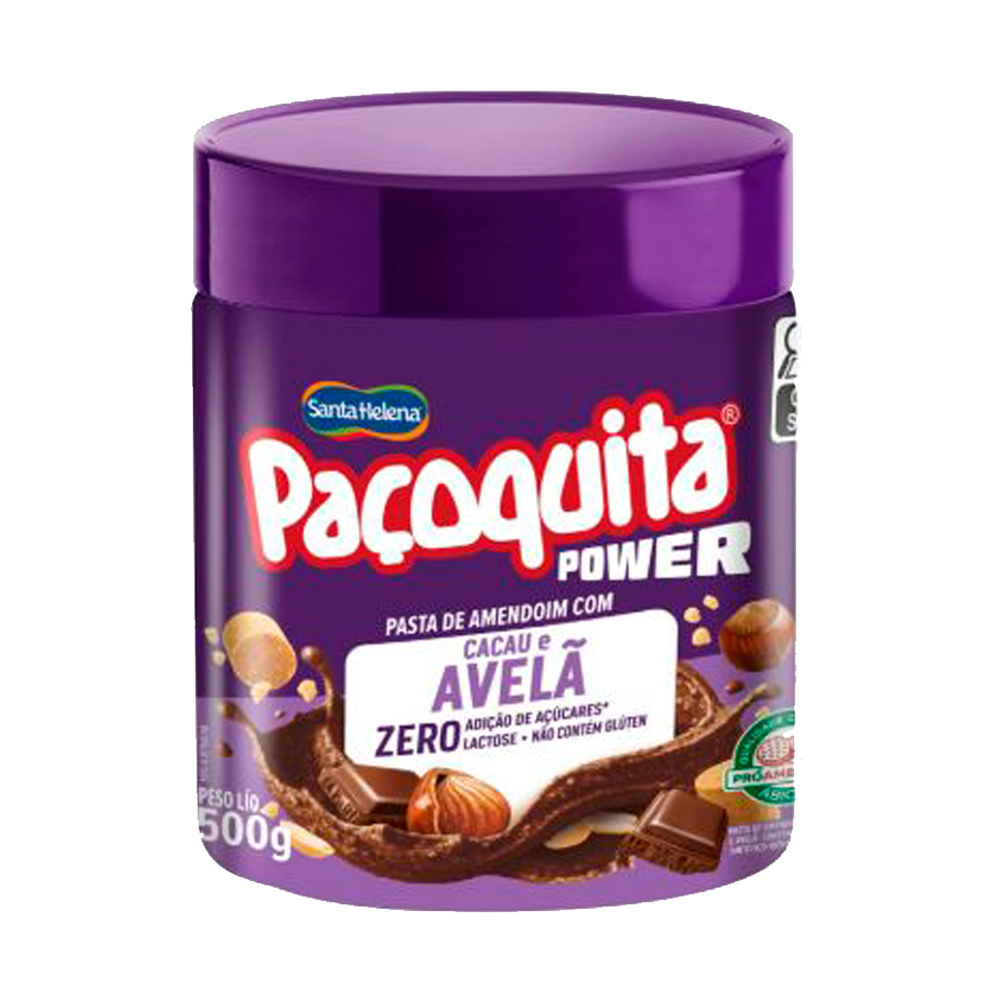 PASTA AMENDOIM PAÇOQUITA CACAU C/AVELÃ 500G