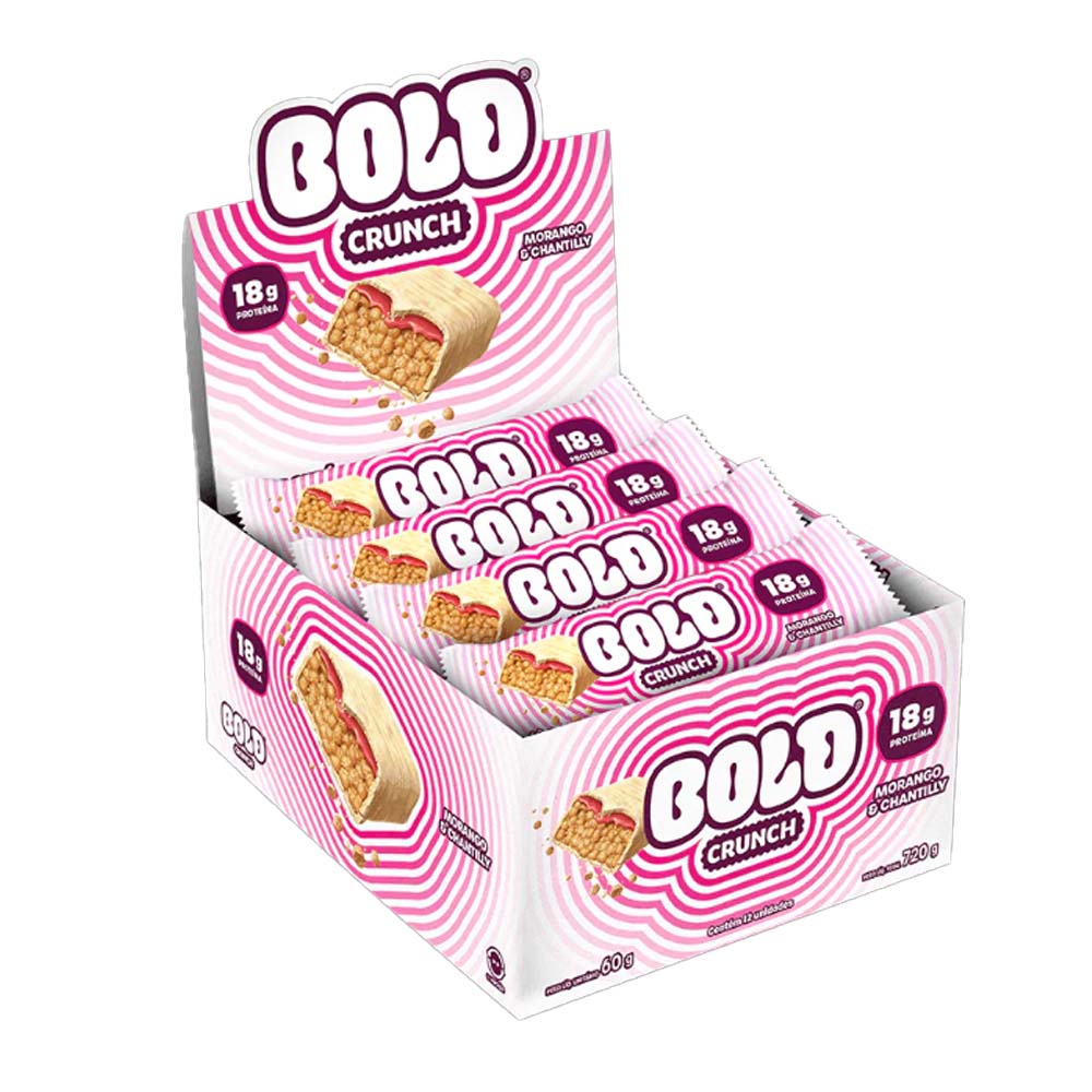 BARRA DE PROTEINA BOLD CRUNCH MORANGO & CHANTILLY 60G