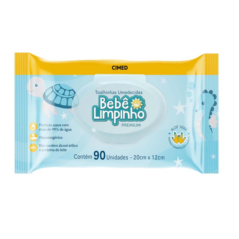 TOALHA UMEDECIDA BEBÊ LIMPINHO PREMIUM C/90UNIDADES