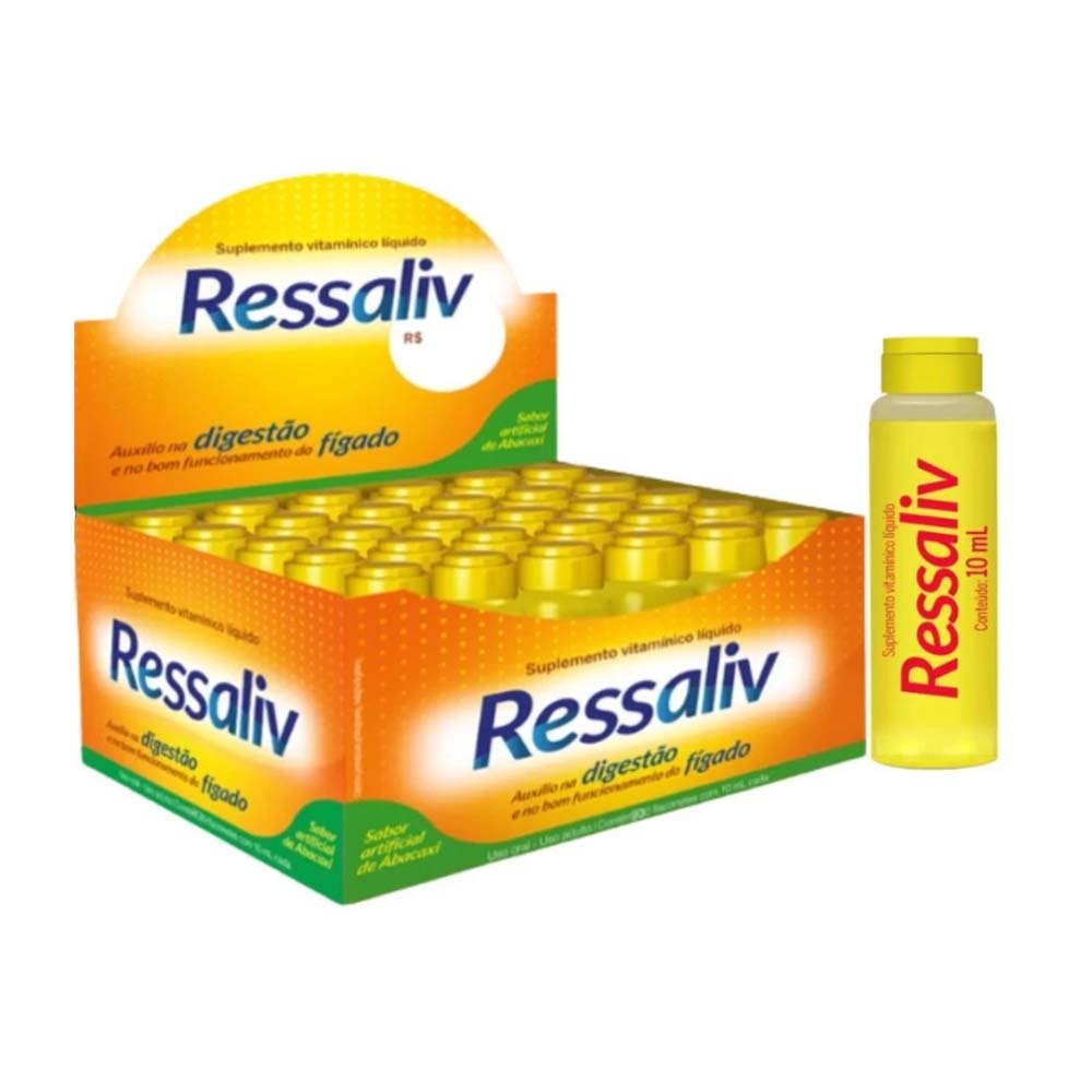 RESSALIV SOLUÇÃO ORAL 48 FLACONETES X10ML SABOR ABACAXI