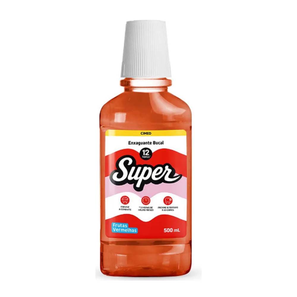 SUPER 12H ENXAGUANTE BUCAL FRUTAS VERMELHAS 500ML
