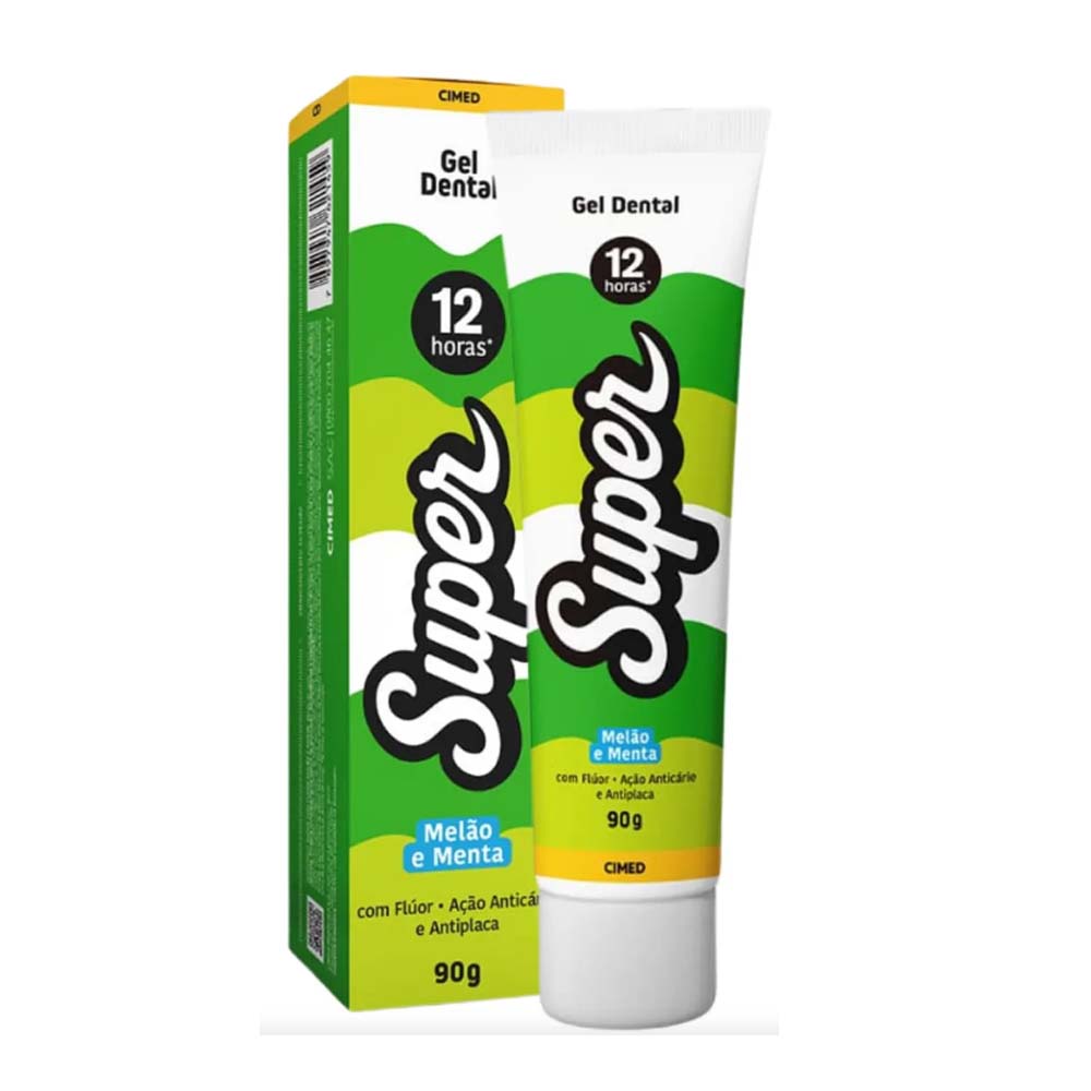 SUPER 12H GEL DENTAL MELÃO MENTA 90G