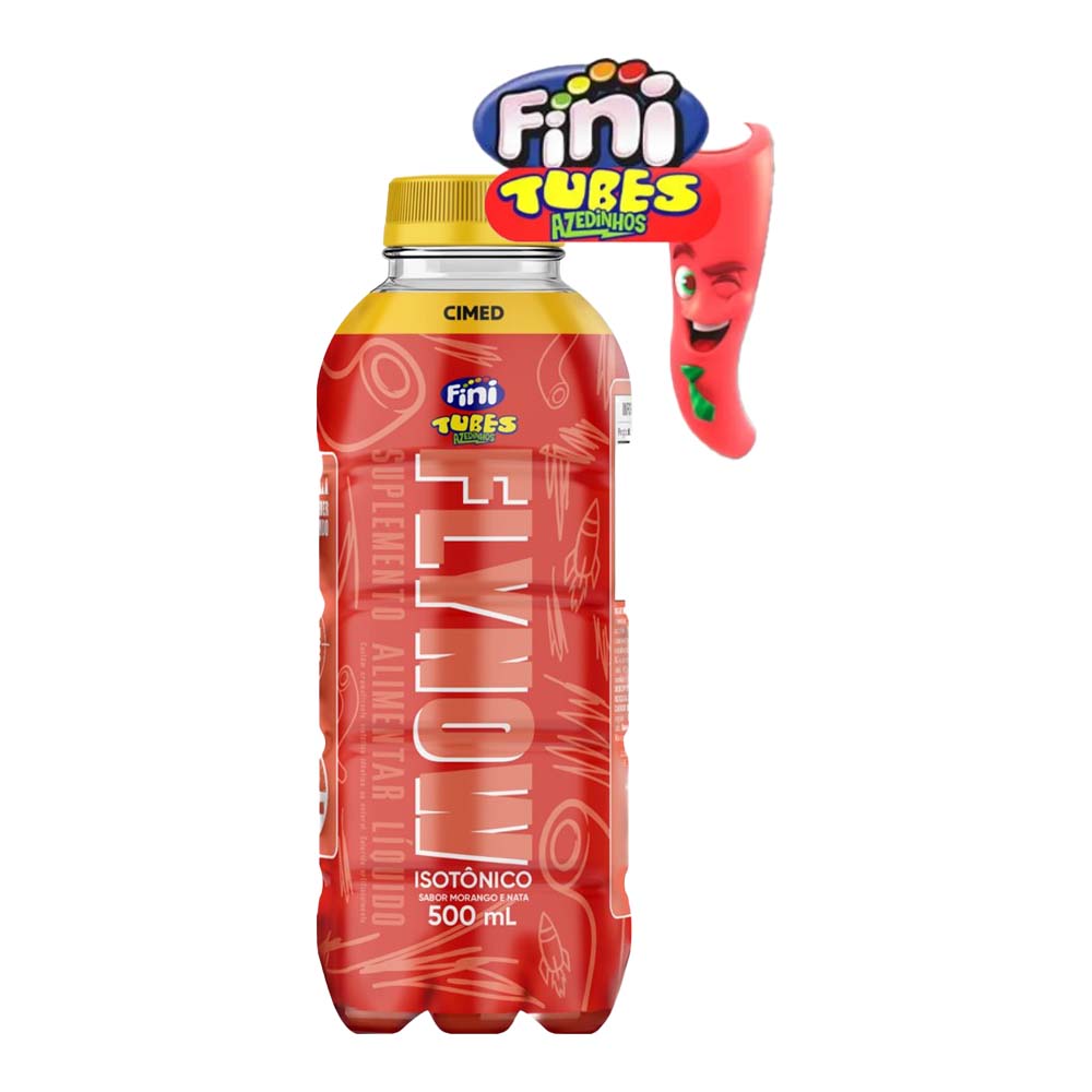 FLYNOW ISOTÔNICO FINI LIQUIDO TUBES MORANGO ÁCIDO 500ML