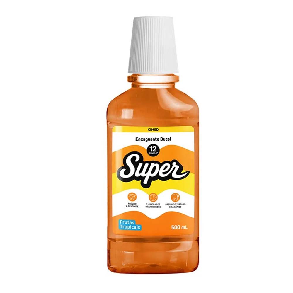 SUPER 12H ENXAGUANTE BUCAL FRUTA TROPICAL 500ML