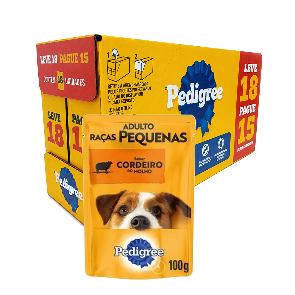 BONUS PEDIGREE SACHE RAÇAS PEQUENAS CORDEIRO LEVE18/PAGUE15