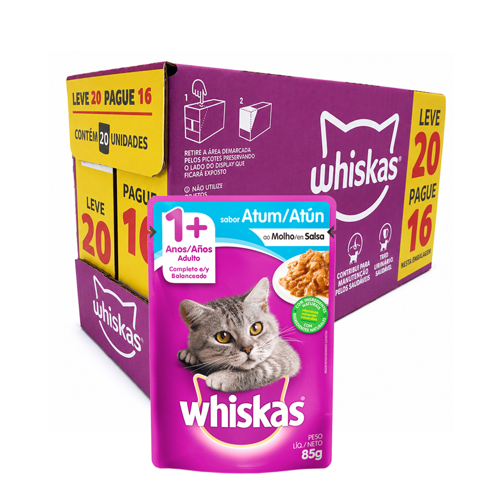 BONUS WHISKAS SACHE ADULTO ATUM LEVE20/PAGUE16