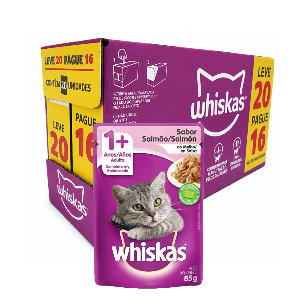BONUS WHISKAS SACHE ADULTO SALMAO LEVE20/PAGUE16