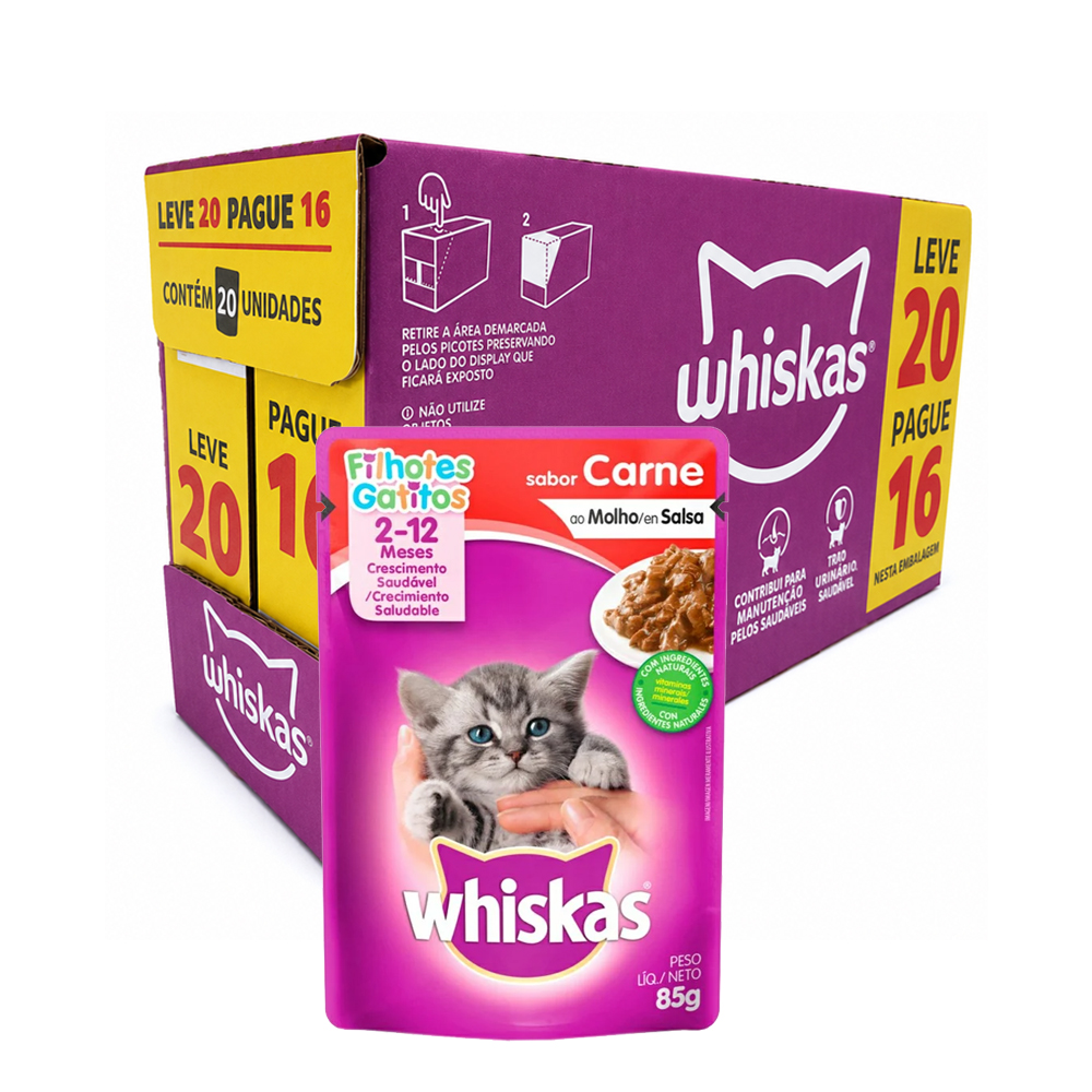 BONUS WHISKAS SACHE FILHOTES CARNE LEVE20/PAGUE16