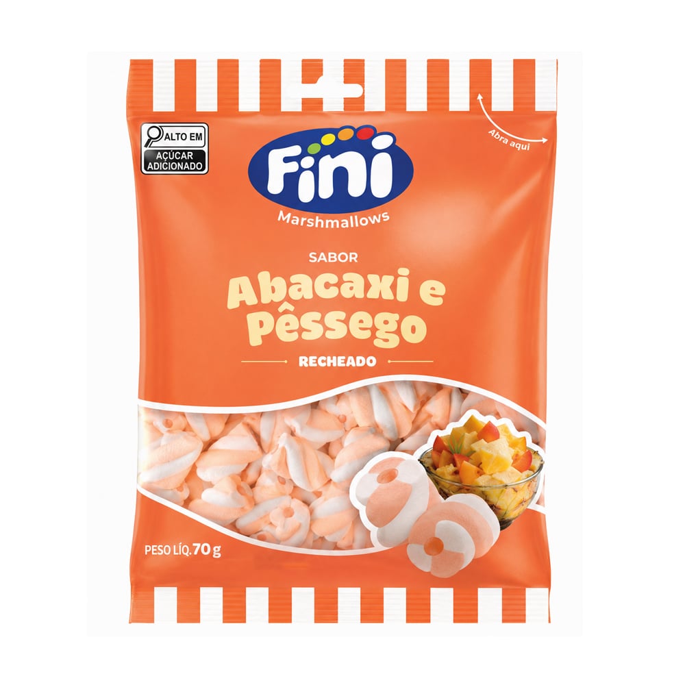 MARSHMALLOW FINI ABACAXI COM PESSÊGO 70G