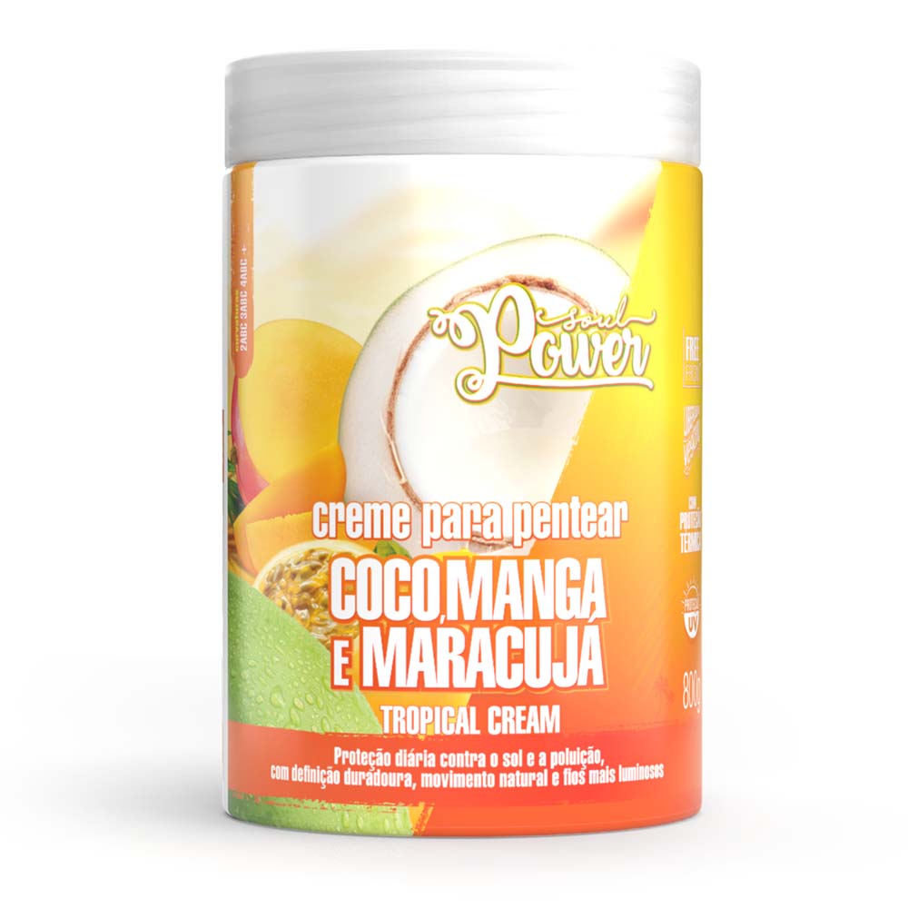 SOUL POWER CREME PARA PENTEAR COCO MANGA E MARACUJA 800G