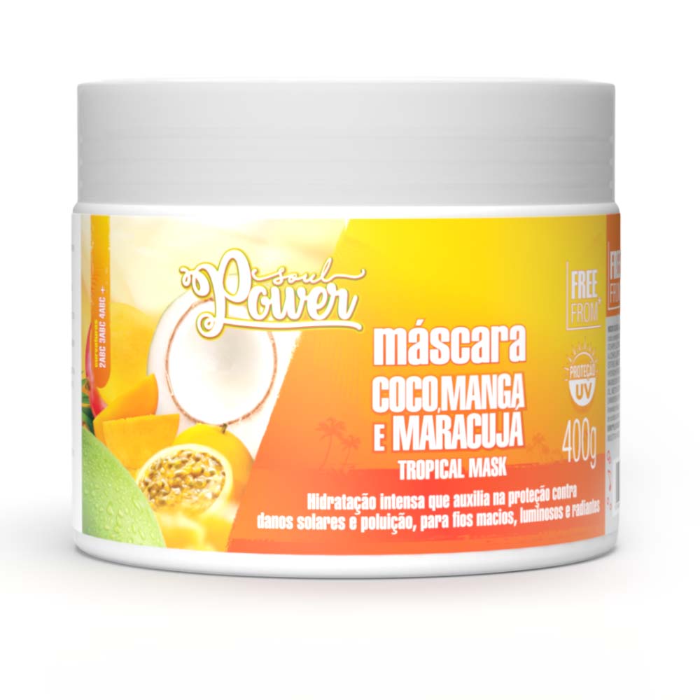 SOUL POWER MASCARA COCO MANGA E MARACUJA 400G
