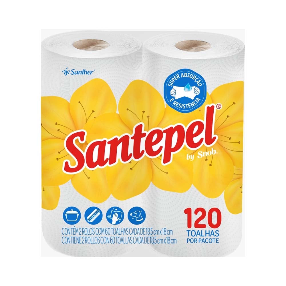 PAPEL TOALHA SANTEPEL MULTIUSO FD BRANCA 120FLS 12X2