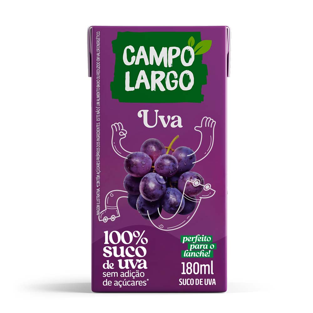 SUCO UVA TINTO CAMPO LARGO 180ML